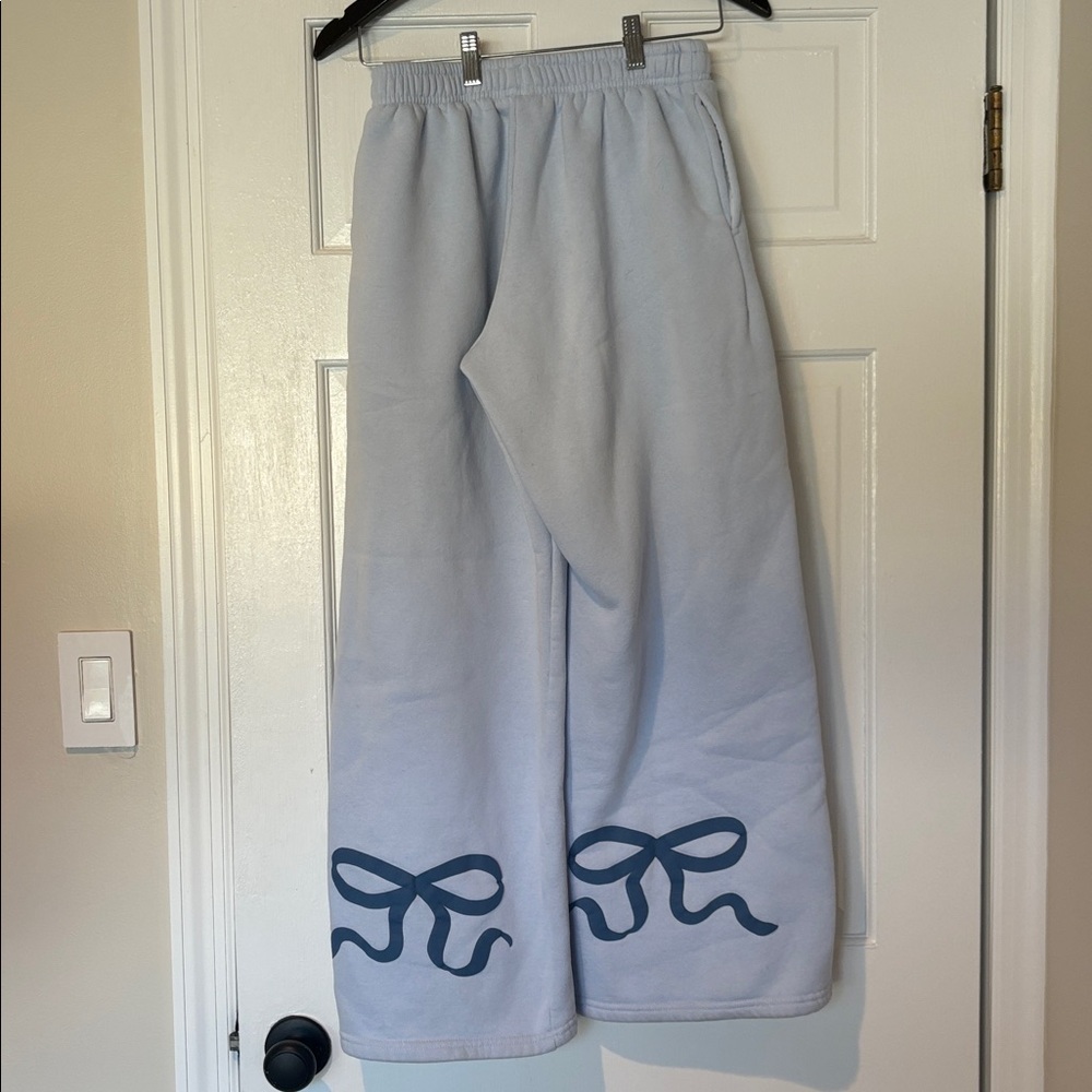 Edikted Light Blue Sweatpants with Pink Tag